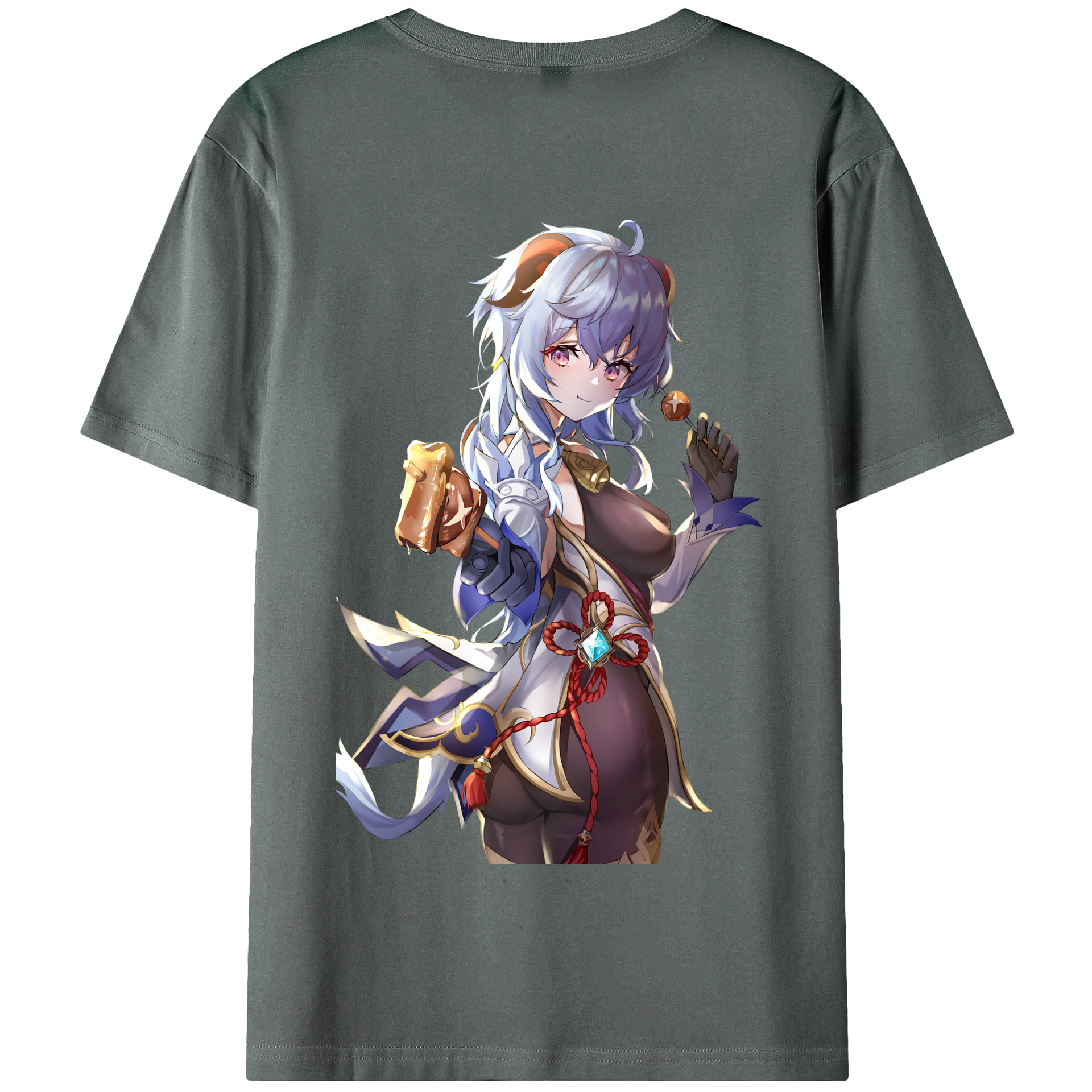 げんし神 甘雨 かんう genshin Ganyu 綿100％半袖Tシャツ（背面プリント）